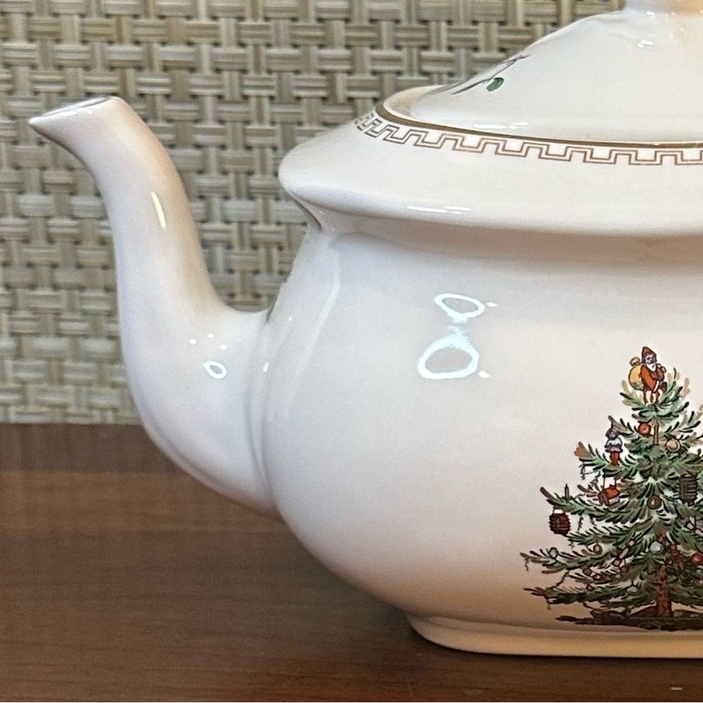 🎄🌟4xHP🌟VTG Spode of England Christmas Tree Gold Teapot - Picture 2 of 16